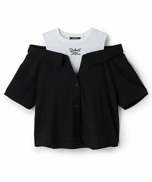 by LOVEiT / バイ ラビット シャツ・ブラウス | レイヤード風シャツ（黒）