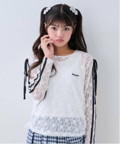 by LOVEiT / バイ ラビット Tシャツ | 【ニコ☆プチ掲載】WリボンレースTシャツセット