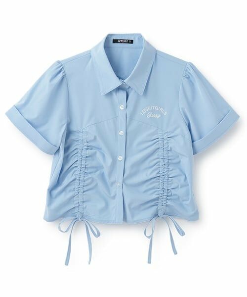 by LOVEiT / バイ ラビット シャツ・ブラウス | フロントドロストブラウス（ブルー）