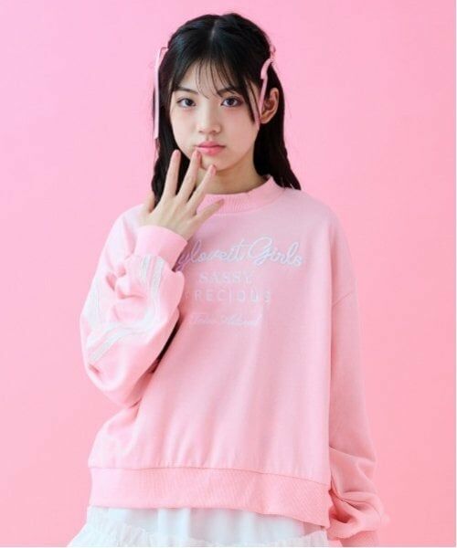 by LOVEiT / バイ ラビット スウェット | レースライントレーナー（ピンク）