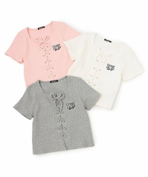 by LOVEiT / バイ ラビット Tシャツ | 【ニコ☆プチ掲載】【大好評につき再入荷】レースアップ半袖プルオーバー | 詳細8