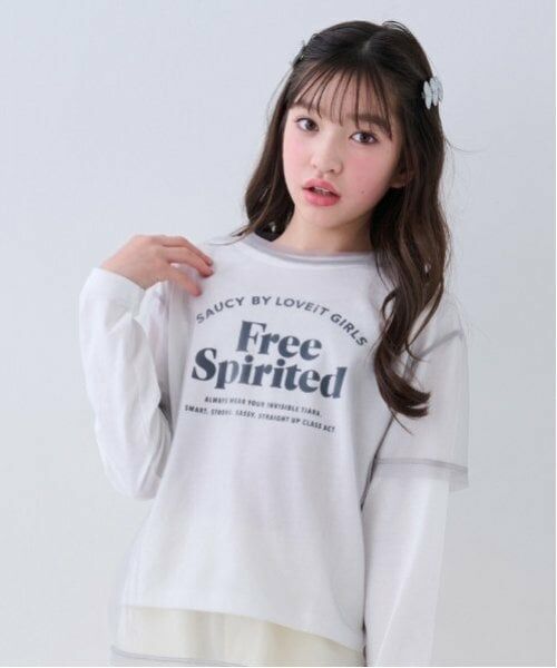 by LOVEiT / バイ ラビット Tシャツ | FreeロゴTシャツチュールTセット（オフ ホワイト）