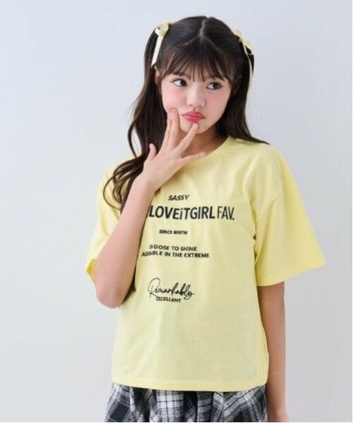 by LOVEiT / バイ ラビット Tシャツ | おしゃれテキストTシャツ（黄）