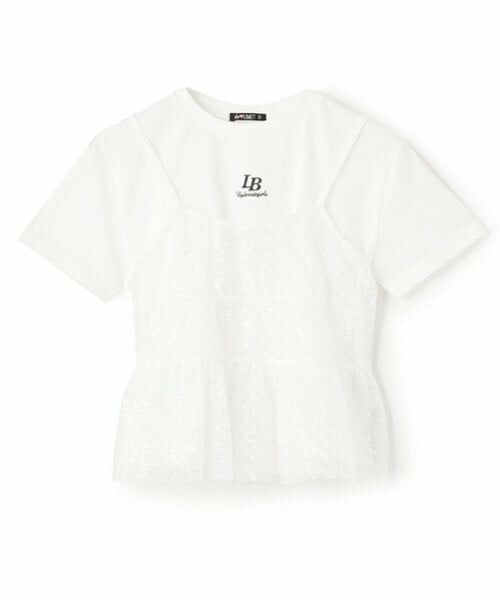by LOVEiT / バイ ラビット Tシャツ | チュールビスチェつきTシャツ | 詳細1