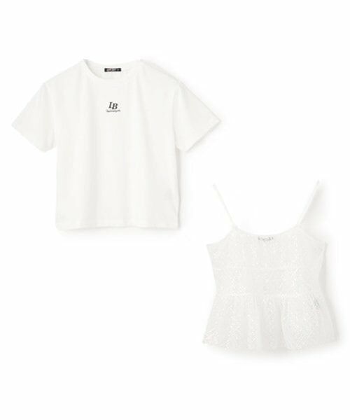 by LOVEiT / バイ ラビット Tシャツ | チュールビスチェつきTシャツ | 詳細3