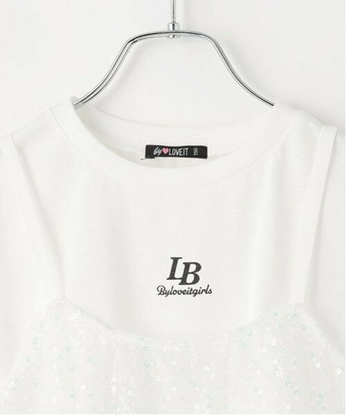 by LOVEiT / バイ ラビット Tシャツ | チュールビスチェつきTシャツ | 詳細4