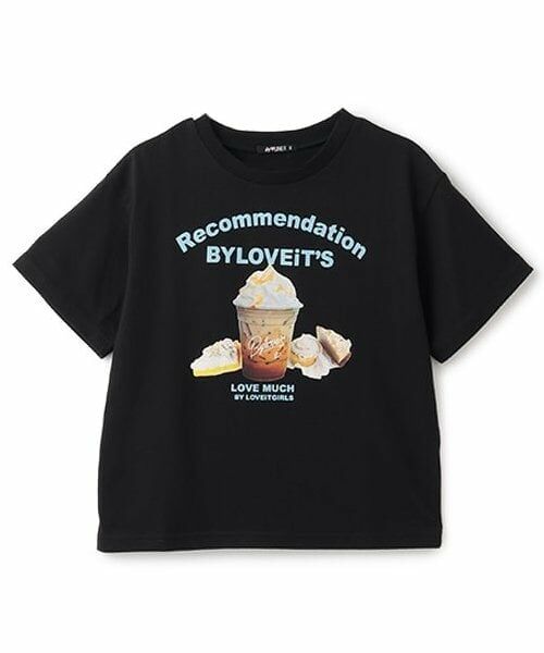 by LOVEiT / バイ ラビット Tシャツ | クリームラテTシャツ（黒）