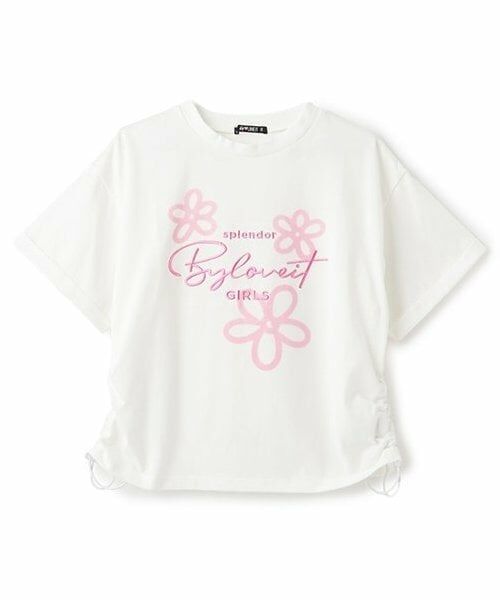 by LOVEiT / バイ ラビット Tシャツ | エアブラシフラワーTシャツ（オフ ホワイト）