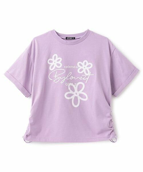 by LOVEiT / バイ ラビット Tシャツ | エアブラシフラワーTシャツ（ラベンダー）
