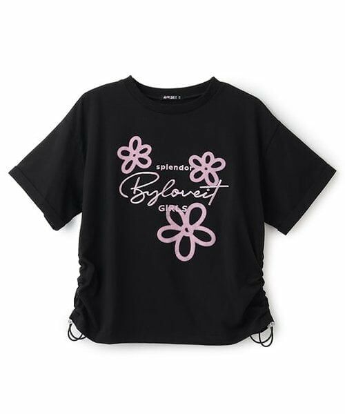 by LOVEiT / バイ ラビット Tシャツ | エアブラシフラワーTシャツ（黒）