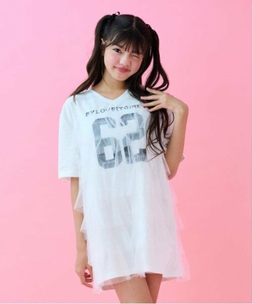 by LOVEiT / バイ ラビット ミニ丈・ひざ丈ワンピース | リメイク風ナンバーワンピース（オフ ホワイト）