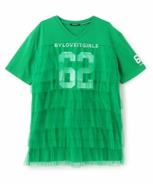 by LOVEiT / バイ ラビット ミニ丈・ひざ丈ワンピース | リメイク風ナンバーワンピース（グリーン）