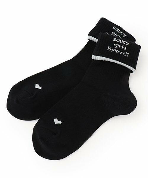 by LOVEiT / バイ ラビット ソックス | 折り返しソックス（黒）