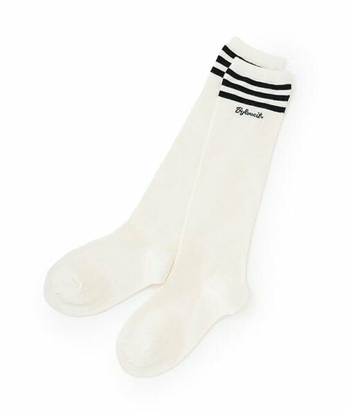 by LOVEiT / バイ ラビット ソックス | ラインハイソックス（オフ ホワイト）