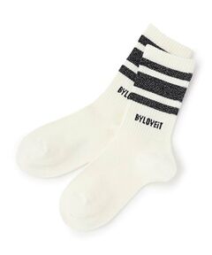 by LOVEiT / バイ ラビット ソックス | ラメラインクルーソックス
