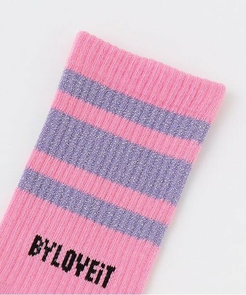 by LOVEiT / バイ ラビット ソックス | ラメラインクルーソックス | 詳細1