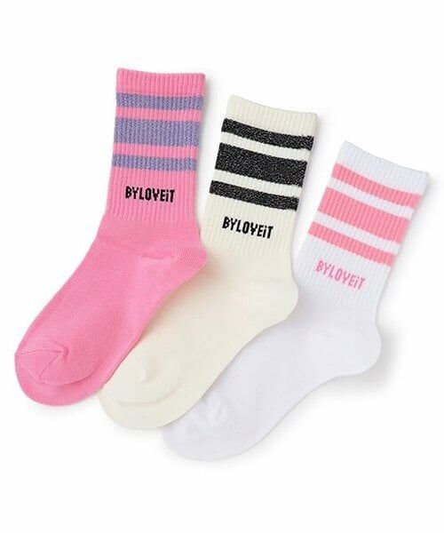 by LOVEiT / バイ ラビット ソックス | ラメラインクルーソックス | 詳細4