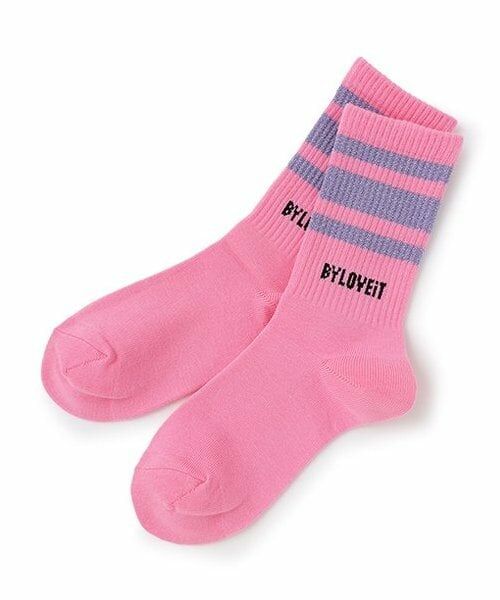 by LOVEiT / バイ ラビット ソックス | ラメラインクルーソックス（ラベンダー）