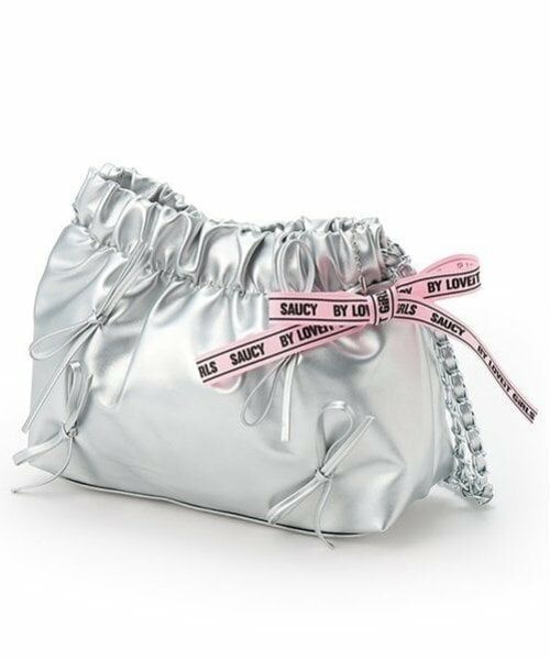by LOVEiT / バイ ラビット ショルダーバッグ | リボンショルダー（シルバー）