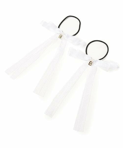 by LOVEiT / バイ ラビット ヘアゴム・シュシュ | リボンポニー（2個セット）（オフ ホワイト）