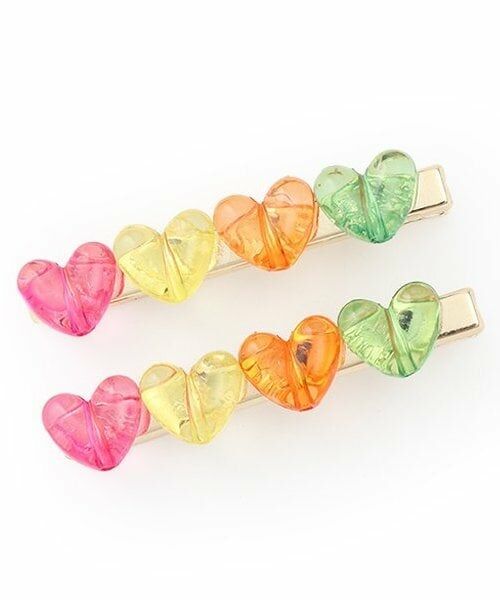 by LOVEiT / バイ ラビット ヘアピン | マルチハートクリップ（2個セット）（マルチ）
