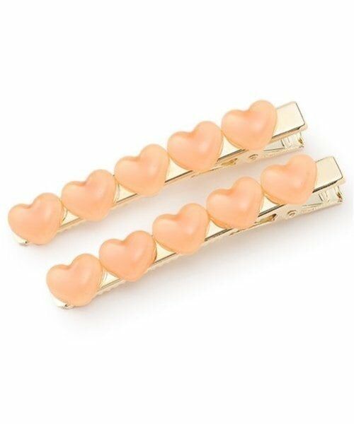 by LOVEiT / バイ ラビット ヘアピン | ミニハートクリップ（2個セット）（オレンジ）