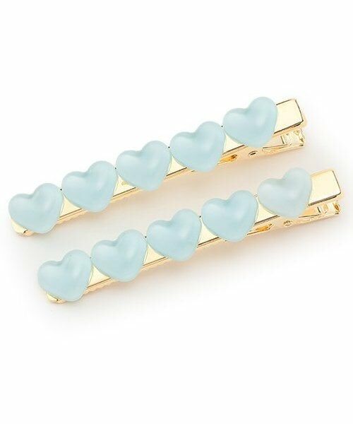 by LOVEiT / バイ ラビット ヘアピン | ミニハートクリップ（2個セット）（ブルー）