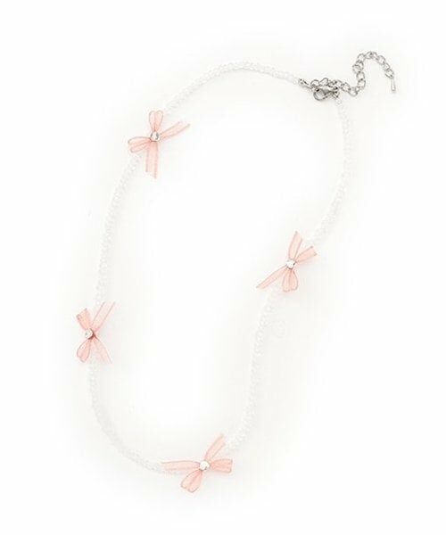 by LOVEiT / バイ ラビット ネックレス・ペンダント・チョーカー | パールリボンネックレス（ピンク）
