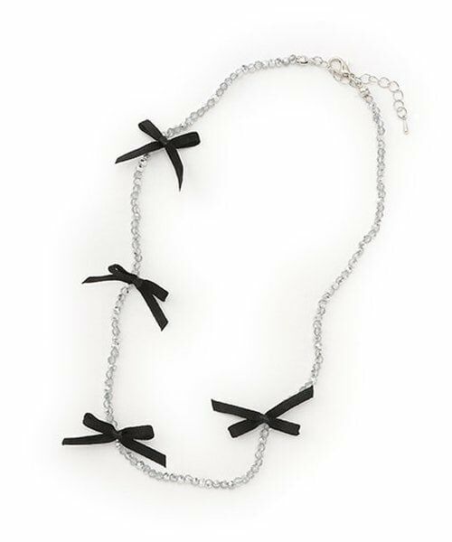 by LOVEiT / バイ ラビット ネックレス・ペンダント・チョーカー | パールリボンネックレス（黒）