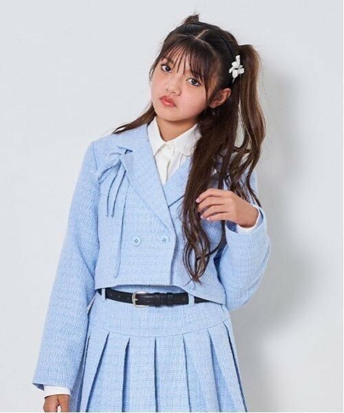 by LOVEiT / バイ ラビット テーラードジャケット | リボンつきショートジャケット（サックス）