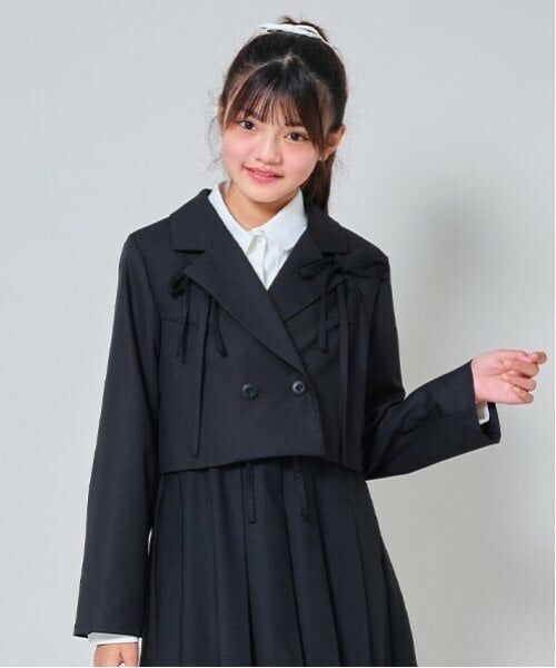 by LOVEiT / バイ ラビット テーラードジャケット | リボンつきショートジャケット（黒）