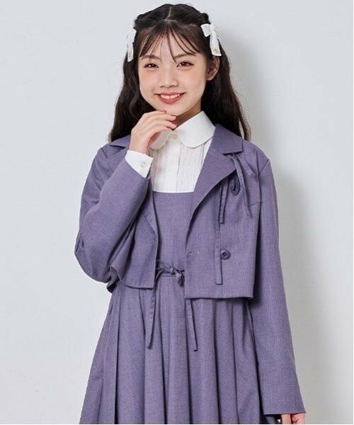 by LOVEiT / バイ ラビット テーラードジャケット | リボンつきショートジャケット（グレー）