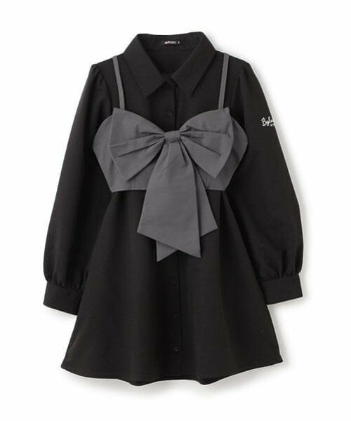 by LOVEiT / バイ ラビット ミニ丈・ひざ丈ワンピース | リボンビスチェつきシャツワンピース | 詳細6
