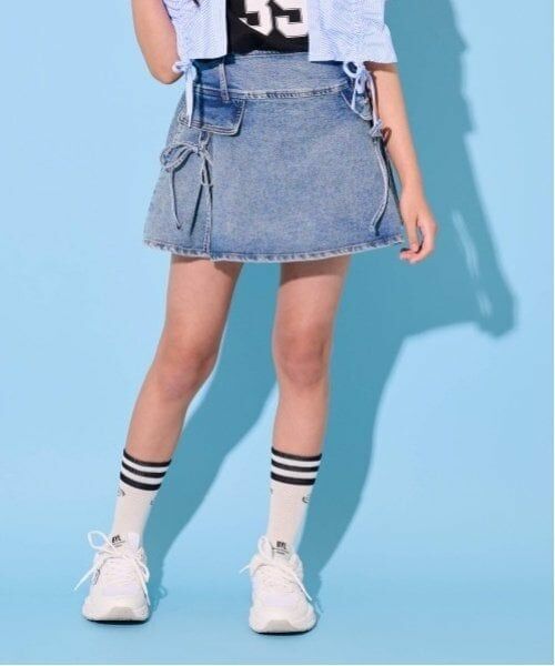 by LOVEiT / バイ ラビット ミニ・ひざ丈スカート | 【ニコ☆プチ掲載】ポケットリボンスカート（ブルー）