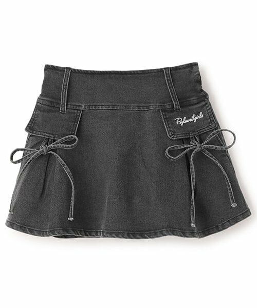 by LOVEiT / バイ ラビット ミニ・ひざ丈スカート | 【ニコ☆プチ掲載】ポケットリボンスカート（黒）