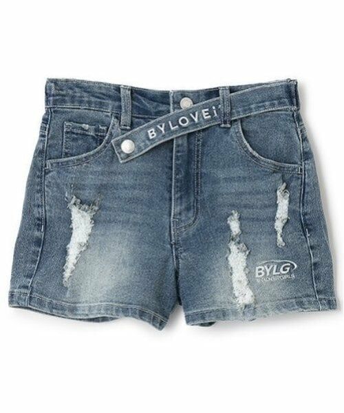 by LOVEiT / バイ ラビット ショート・ハーフ・半端丈パンツ | ベルトポイントショートパンツ（サックス）