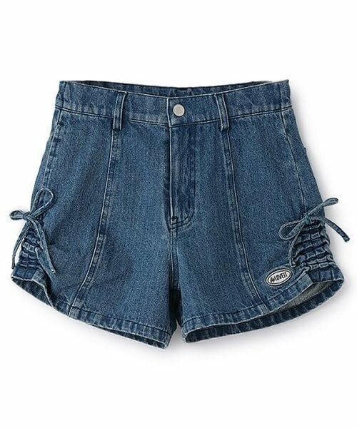 by LOVEiT / バイ ラビット ショート・ハーフ・半端丈パンツ | フロントドロストショートパンツ（ブルー）