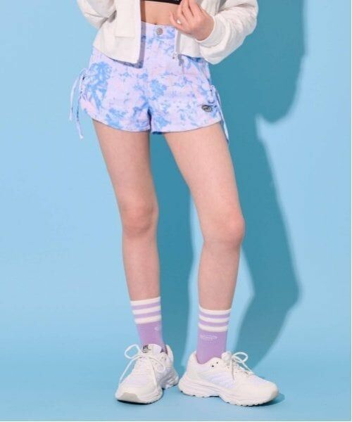 by LOVEiT / バイ ラビット ショート・ハーフ・半端丈パンツ | フロントドロストショートパンツ（サックス）