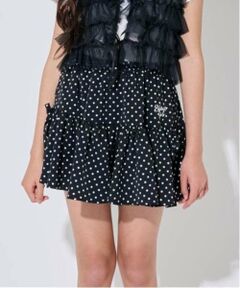 by LOVEiT / バイ ラビット ミニ・ひざ丈スカート | ドットティアードスカート