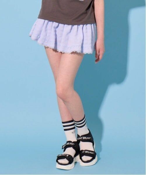 by LOVEiT / バイ ラビット ミニ・ひざ丈スカート | 【ニコ☆プチ掲載】【大好評につき再入荷】ティアードスカート(ブルー)