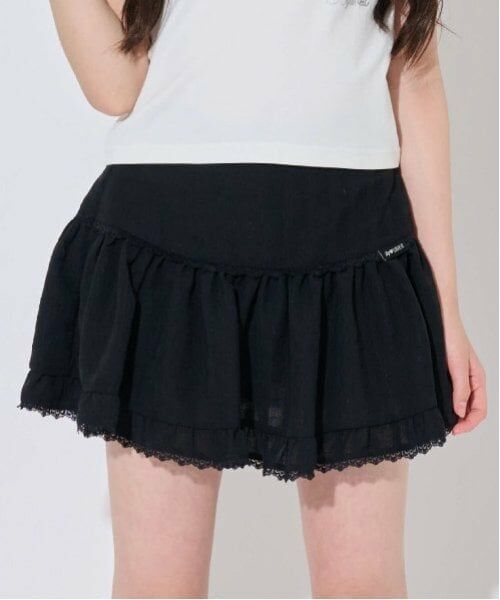 by LOVEiT / バイ ラビット ミニ・ひざ丈スカート | 【ニコ☆プチ掲載】【大好評につき再入荷】ティアードスカート(黒)