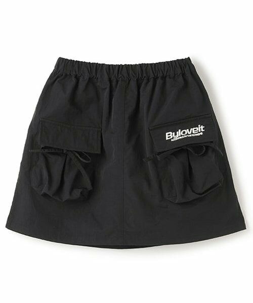 by LOVEiT / バイ ラビット ミニ・ひざ丈スカート | ドロストポケスカート(黒)