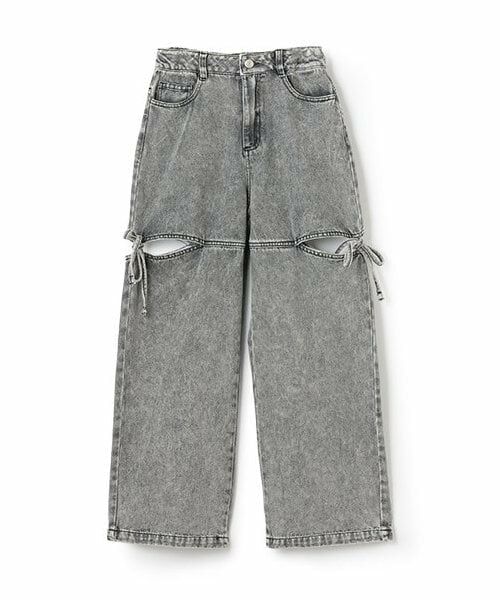 by LOVEiT / バイ ラビット その他パンツ | 【ニコ☆プチ・Cuugal掲載】リボンスリットパンツ（黒）