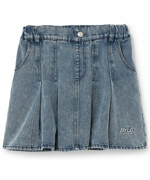 by LOVEiT / バイ ラビット ミニ・ひざ丈スカート | デニムタックスカート(ブルー)