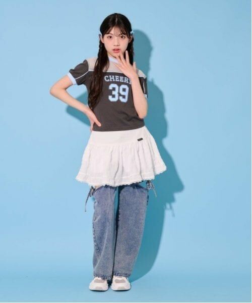 by LOVEiT / バイ ラビット Tシャツ | チュール切替Tシャツ | 詳細9