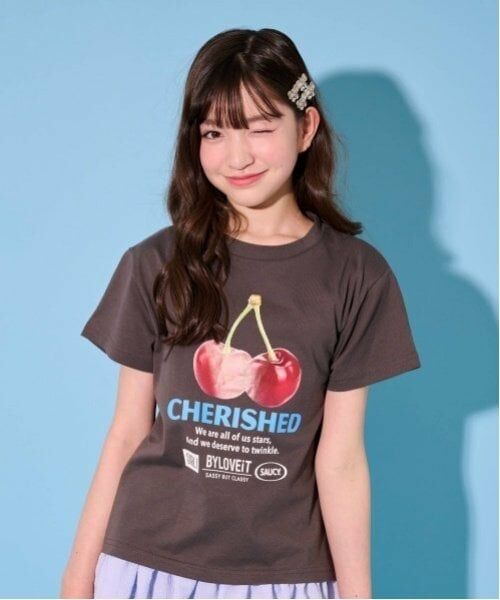 by LOVEiT / バイ ラビット Tシャツ | チェリーTシャツ（チャコール）