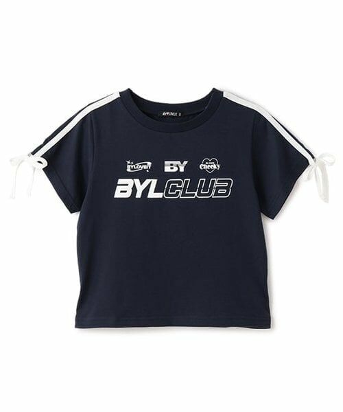 by LOVEiT / バイ ラビット Tシャツ | 【Cuugal掲載】袖リボンラインＴシャツ（紺）