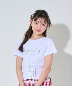 by LOVEiT / バイ ラビット Tシャツ | 【ニコ☆プチ・Cuugal掲載】フロントレースアップＴシャツ