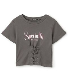 by LOVEiT / バイ ラビット Tシャツ | 【ニコ☆プチ・Cuugal掲載】フロントレースアップＴシャツ