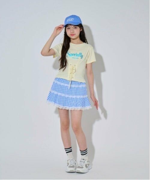 by LOVEiT / バイ ラビット Tシャツ | 【ニコ☆プチ・Cuugal掲載】フロントレースアップＴシャツ | 詳細12